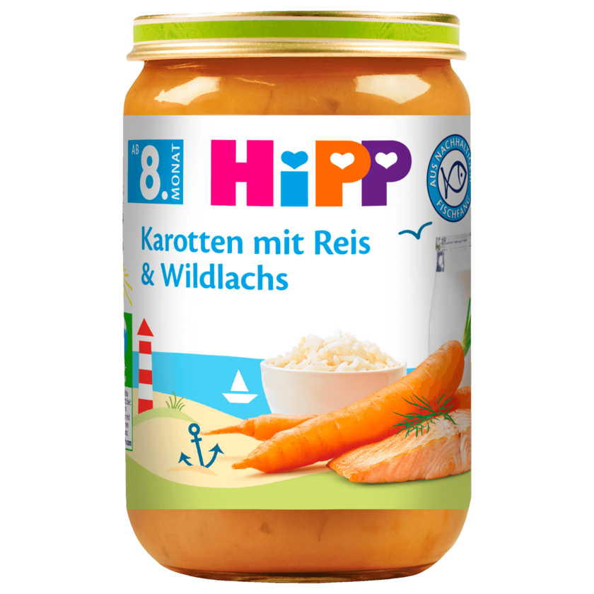 Hipp Bio Karotten mit Reis & Wildlachs 220g